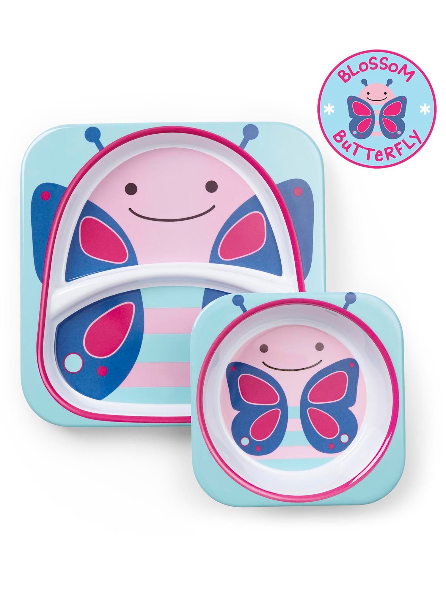 Skip Hop Weaning Accessory Zoo Melamine Plate And Bowl Set Butterfly 6M