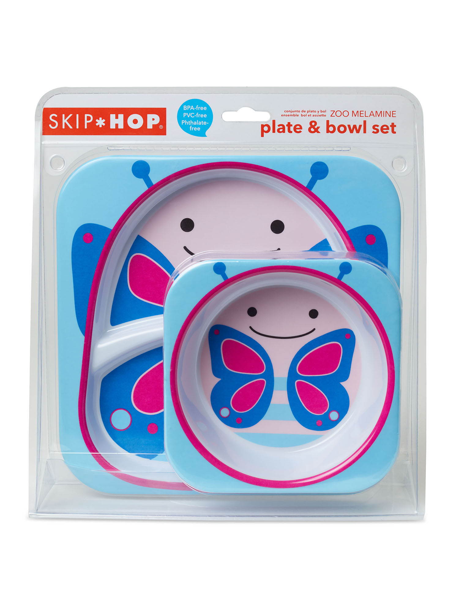 Skip Hop Weaning Accessory Zoo Melamine Plate And Bowl Set Butterfly 6M