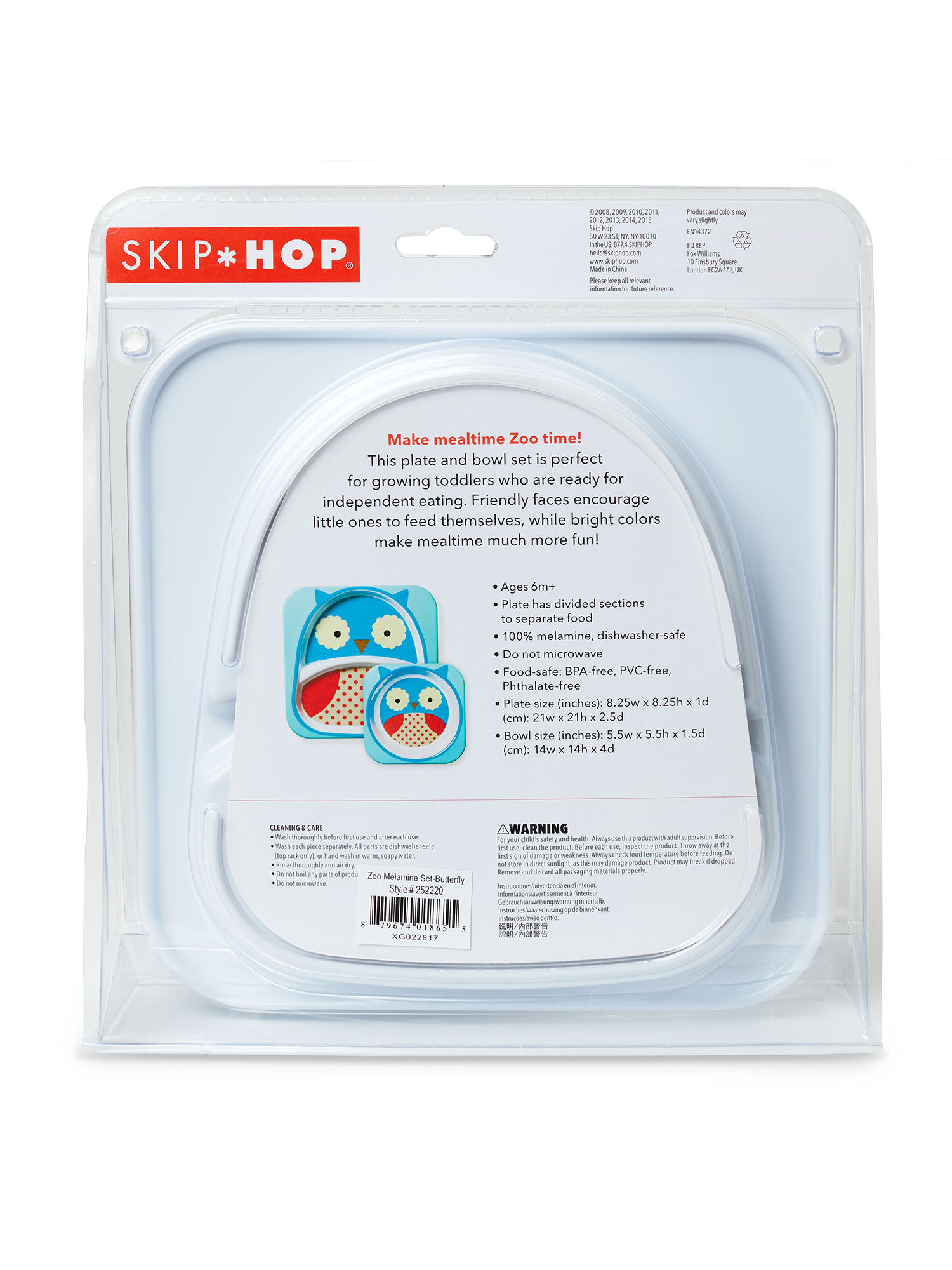 Skip Hop Weaning Accessory Zoo Melamine Plate And Bowl Set Butterfly 6M