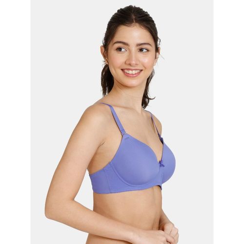 Buy Zivame Padded Non Wired 3/4th Coverage T-shirt Bra - Blue Iris Blue  Online