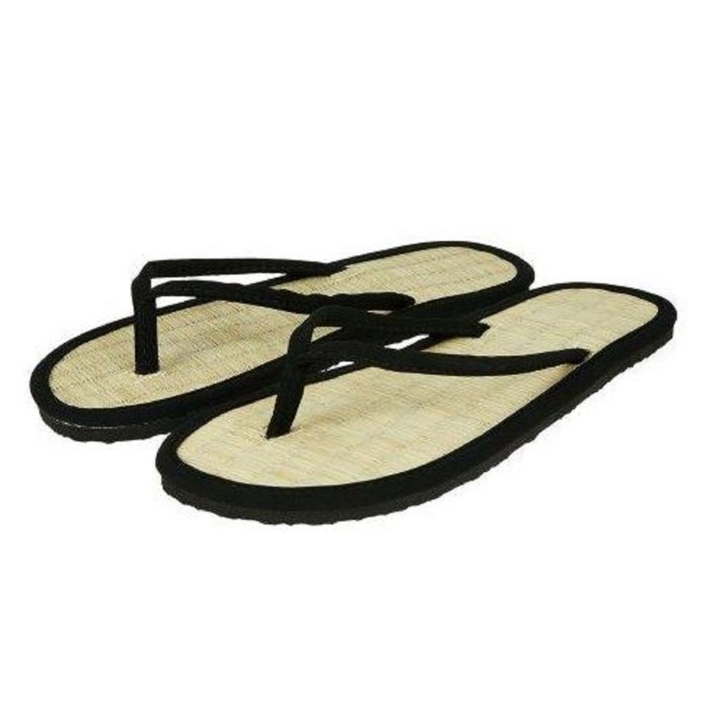 Black seagrass flip flops new arrivals