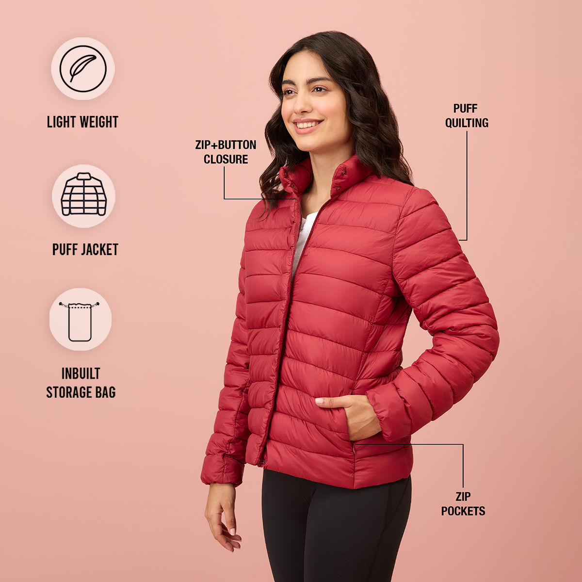 Buy NYKD By Nykaa Ultra Light Weight Puffer Jacket with