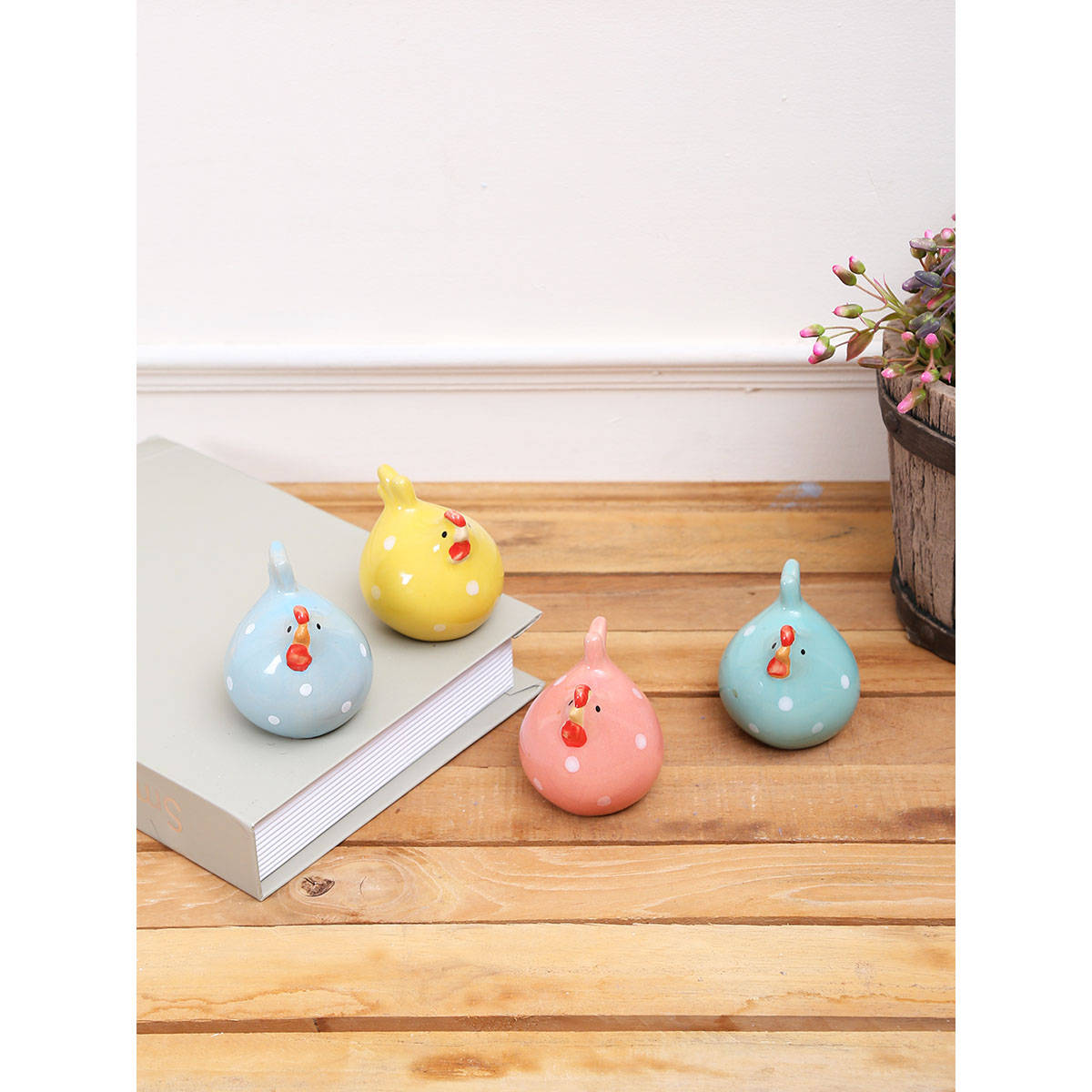 Tayhaa Enchanting Colourful Chicken Show Pieces Ceramic