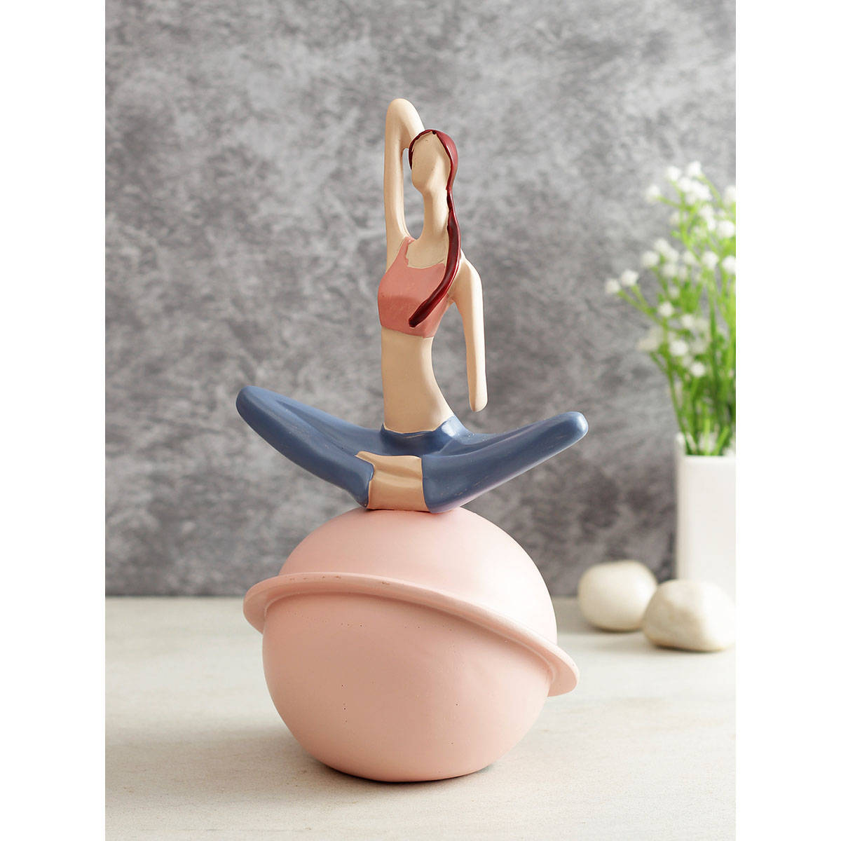 Tayhaa Healthy Yoga Pose Figurine In Raisin