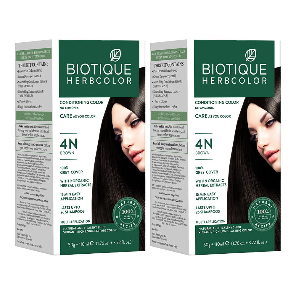 Biotique Herbcolor Hair Color Brown Combo Buy Biotique Herbcolor