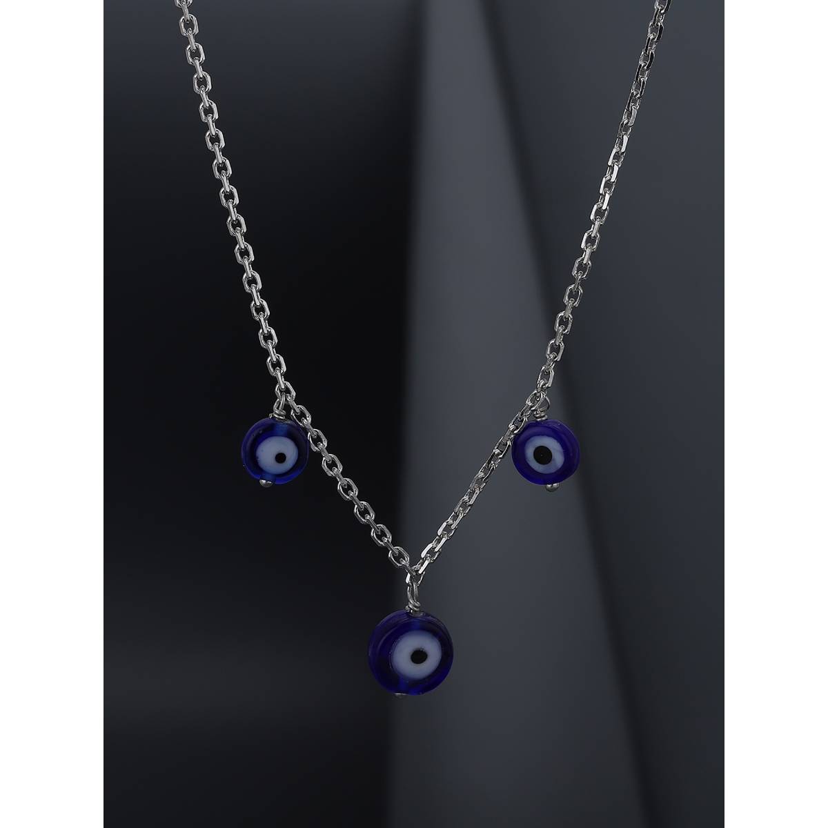 Carlton London Rhodium Plated Evil Eye Necklace for women