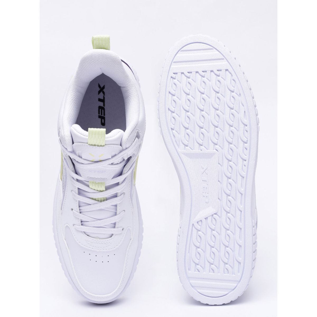 xtep white solid basketball shoes