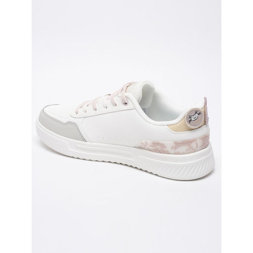 Xtep Women White Pink Classic Colorblock Skateboard Shoes (EURO 35)