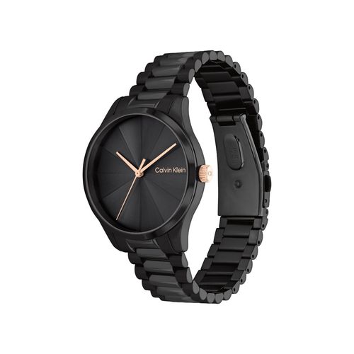 Calvin Klein Burst Quartz Black Round Dial Unisex Watch - 25200233
