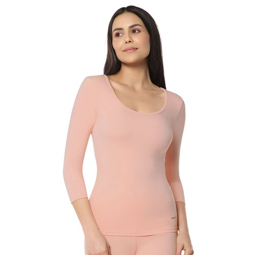 Buy Amante Solid Scoop Neck 3-4th Sleeve LuxeHeat Thermal Top Online