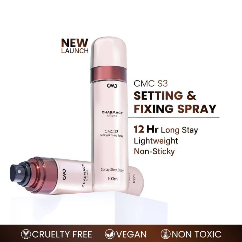 Charmacy Milano CMC S3 Setting & Fixing Spray - Longwear, 12Hr Hold, Natural Finish, Lightweight