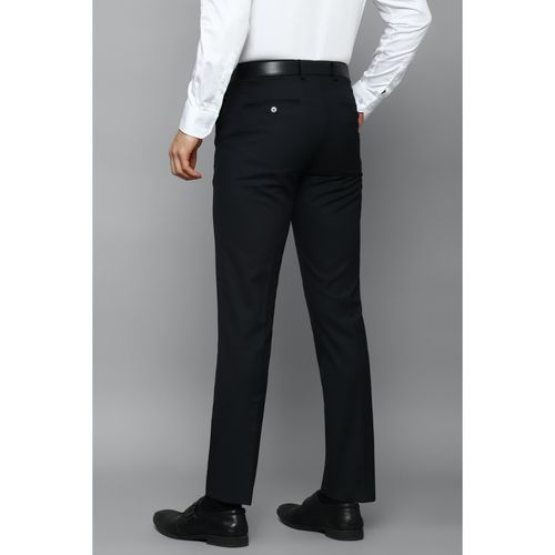 Buy Louis Philippe Men Black Slim Fit Solid Flat Front Formal