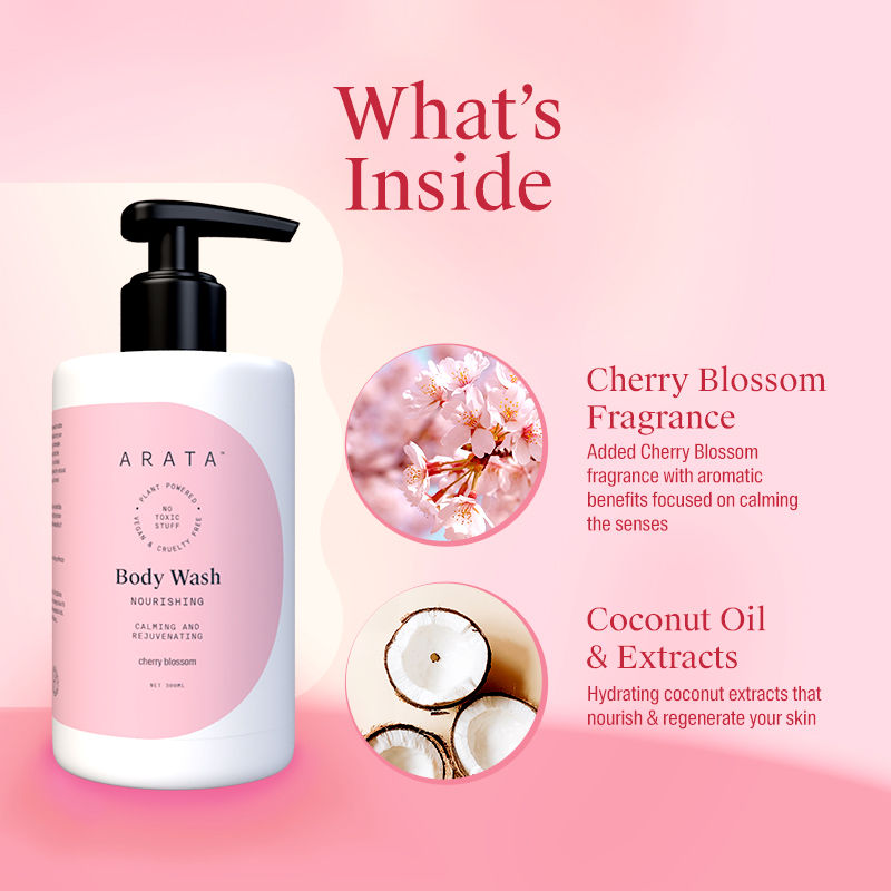 Arata Body Wash Nourishing Calming And Rejuvenating Cherry Blossom