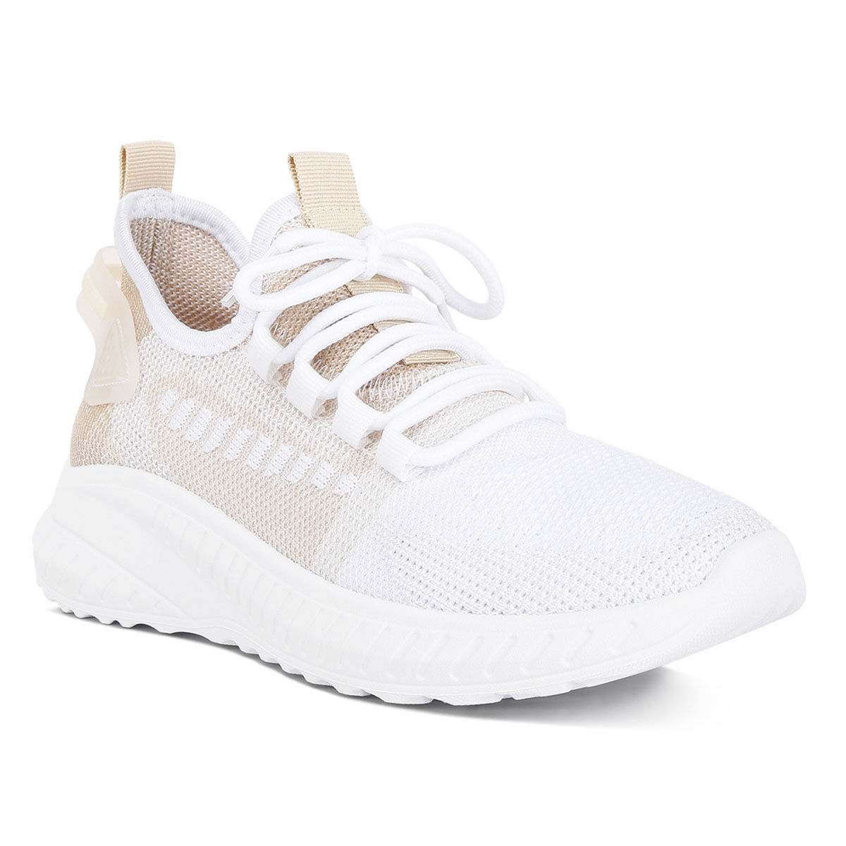 Buy London Rag White & Beige Knitted Chunky Sneakers Online