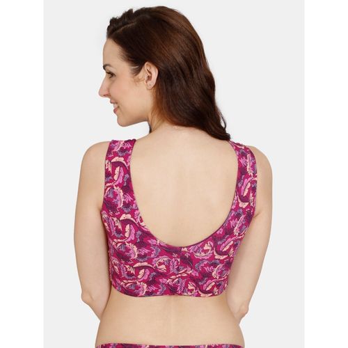 Buy Zivame Plush Mystique Double Layered Non Wired 3-4Th Coverage Blouse  Bra - Dark Purple Online