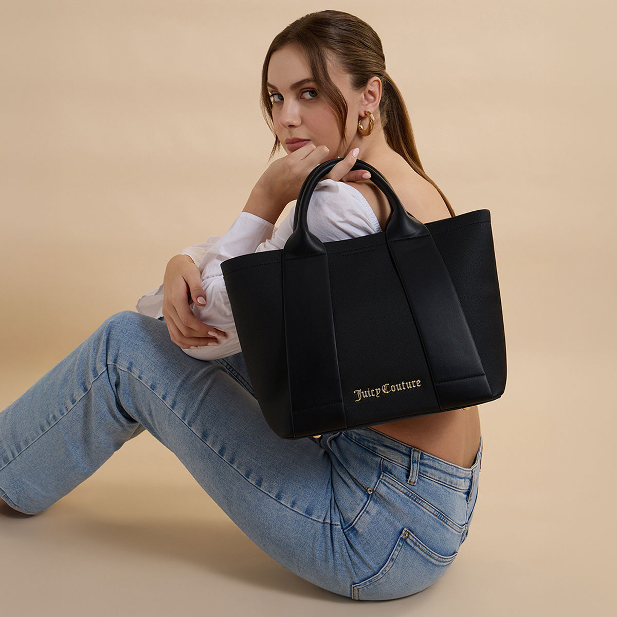 Buy Juicy Couture Women Black Solid Perla Tote Bag with Detachable