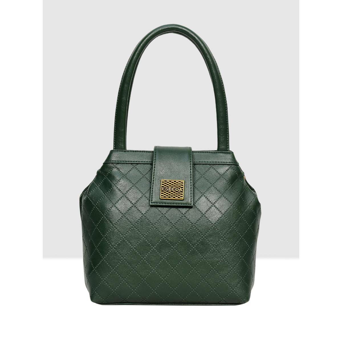 ESBEDA Green Quilted Texture Handbag