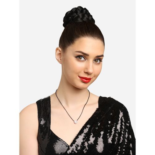 Zaveri Pearls Green and Rose Gold Austrian Diamonds Mangalsutra Set Of  -ZPFK16910 - Main Image