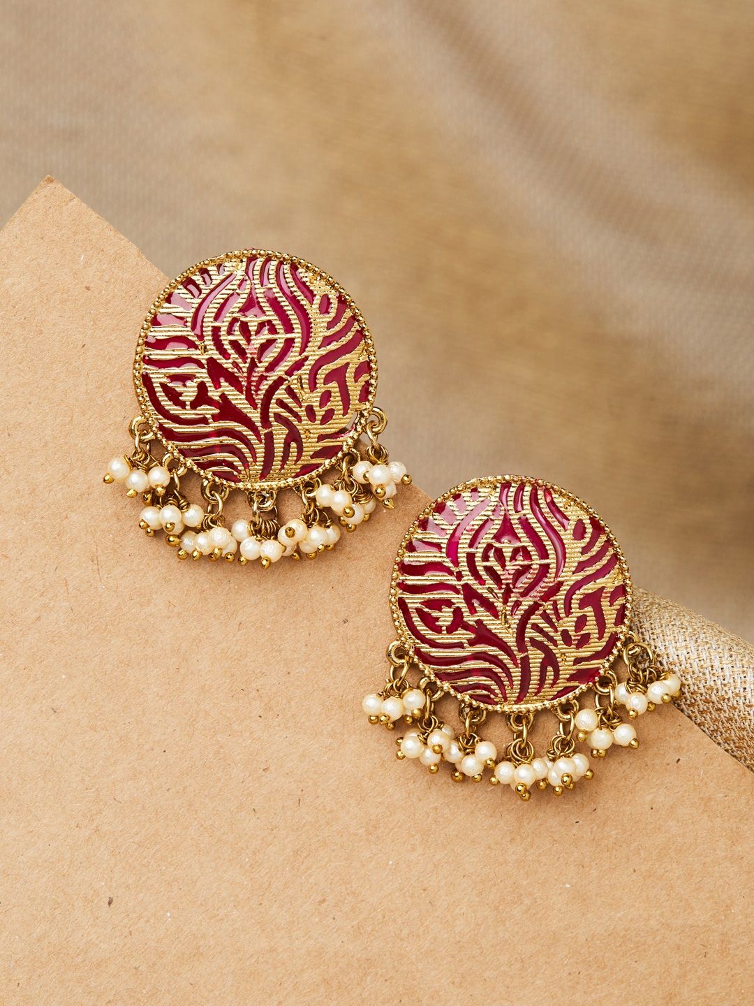 Details more than 77 red stone earrings in gold best - esthdonghoadian