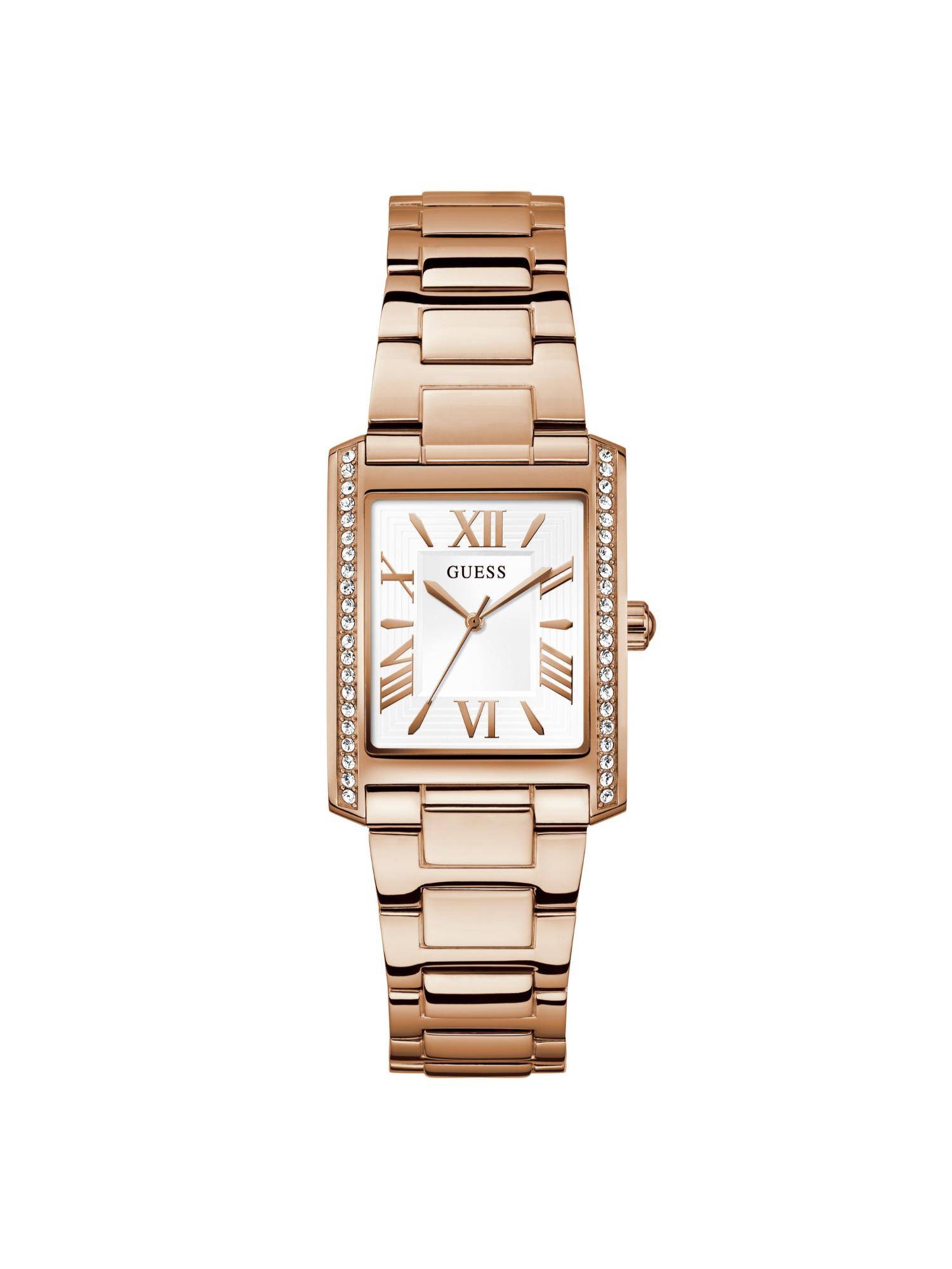 Guess Women Rectangular White Dial Stainless Steel Analog Watch - GW0874L3 (M)