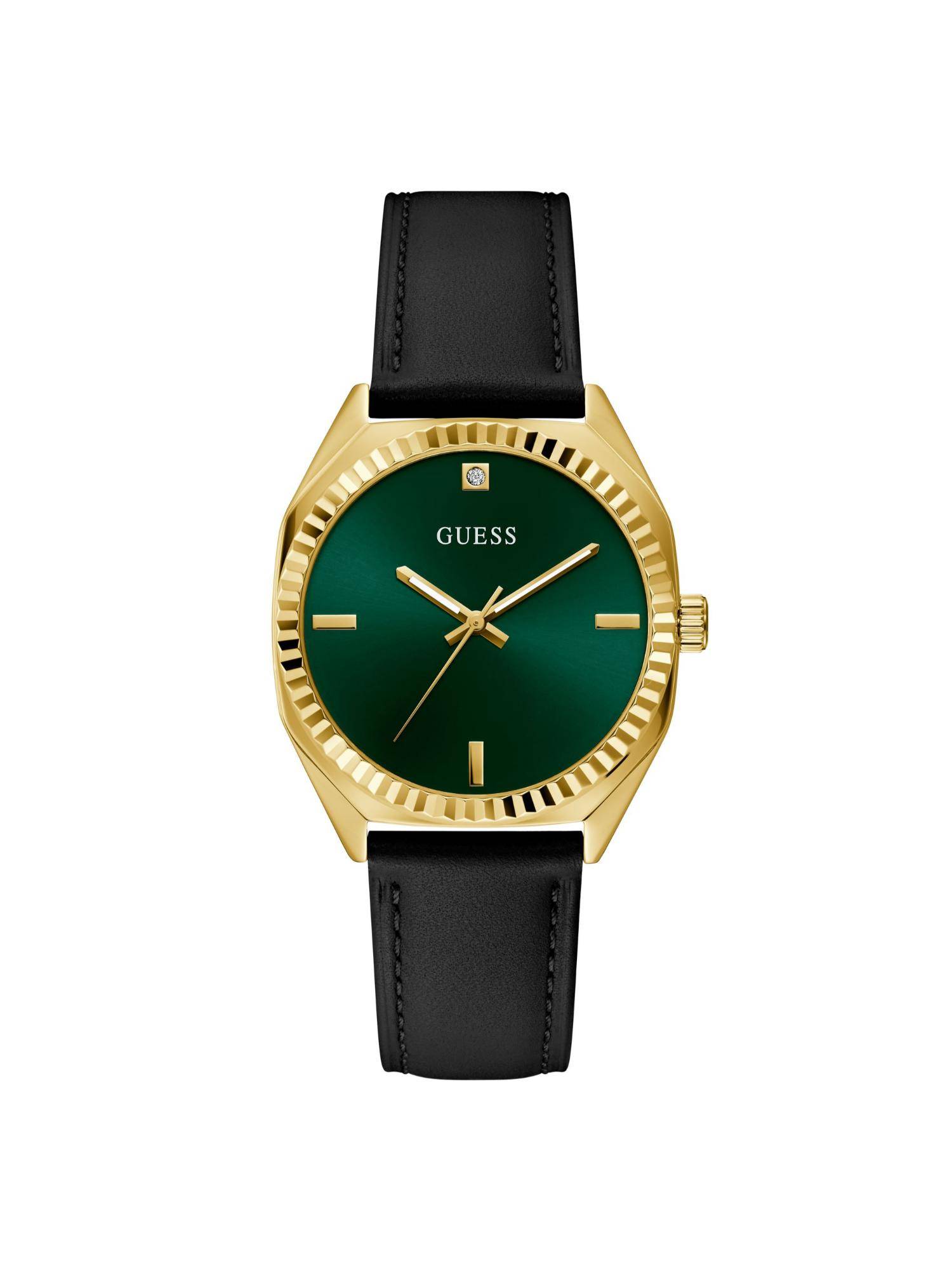 Guess Men Round Green Dial Stainless Steel Analog Watch - U1502G2M (M)