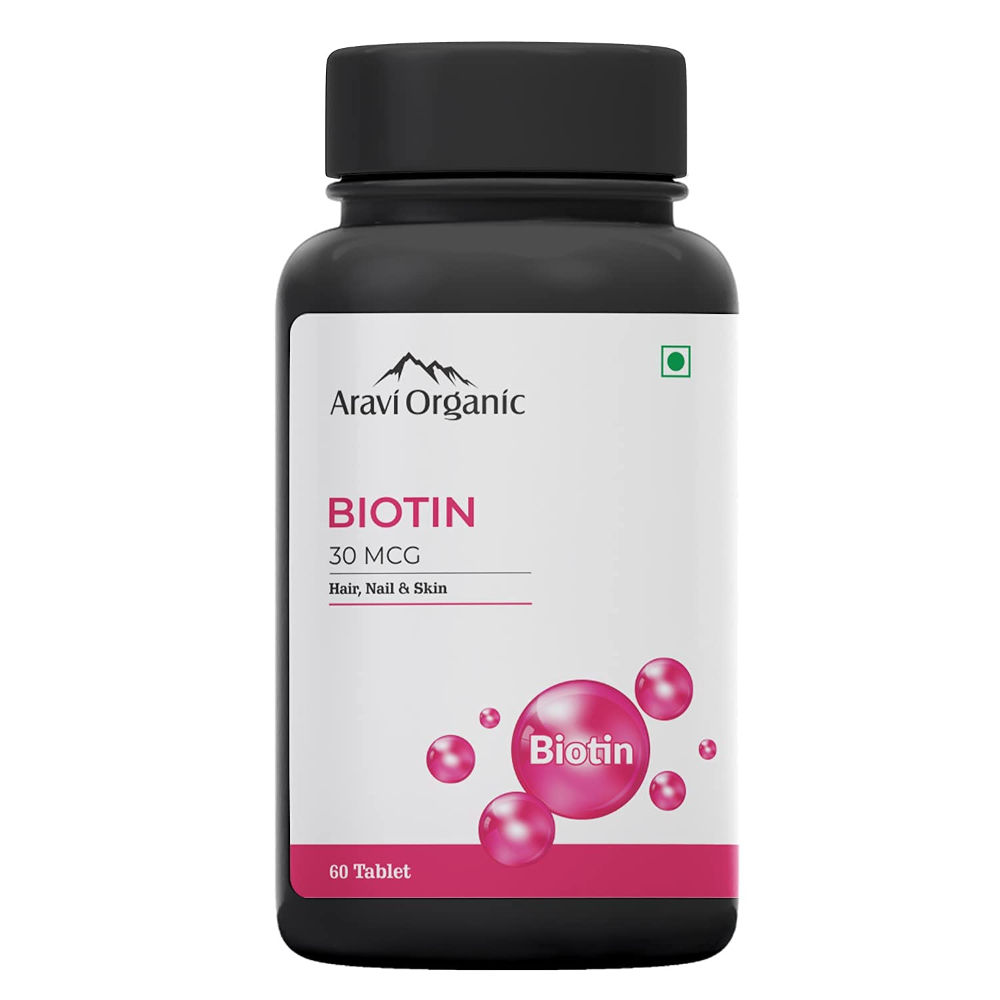 Aravi Organic Biotin Supplement - 10000 Mcg for Hair Skin & Nail
