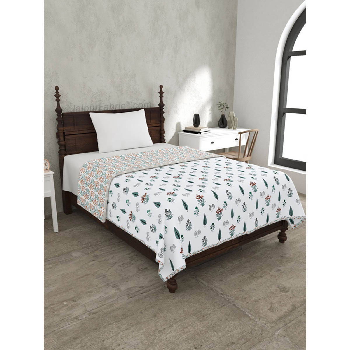 JAIPUR FABRIC Green Pacific Pure Cotton Single Bed Dohar