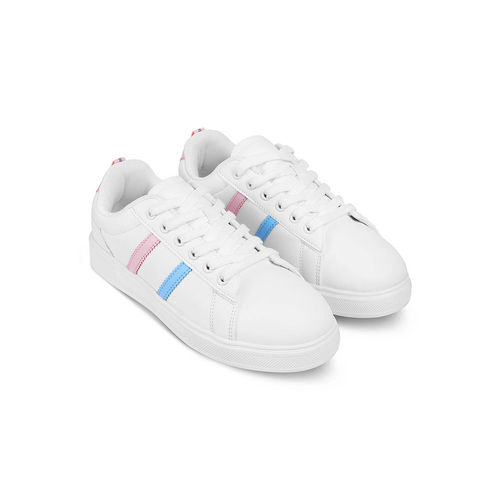 PEPPER White and Pink Striped Casual Sneakers (35)