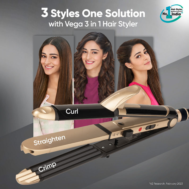 Buy VEGA Ultimate Hair Styling Set 3 In 1 Hair Styler Dryer Combo Pack VGGP 10 Online