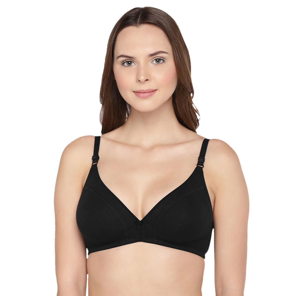 Buy Inner Sense Organic Cotton Seamless Triangular Bras With Supportive  Stitch- Pack Of 2-Black Online