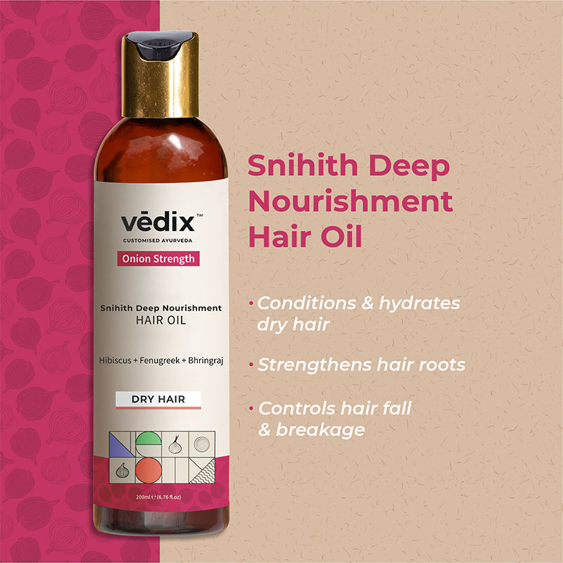 Vedix Onion Hair Oil Dry Hair Snihith Deep Nourishment Anti Hair