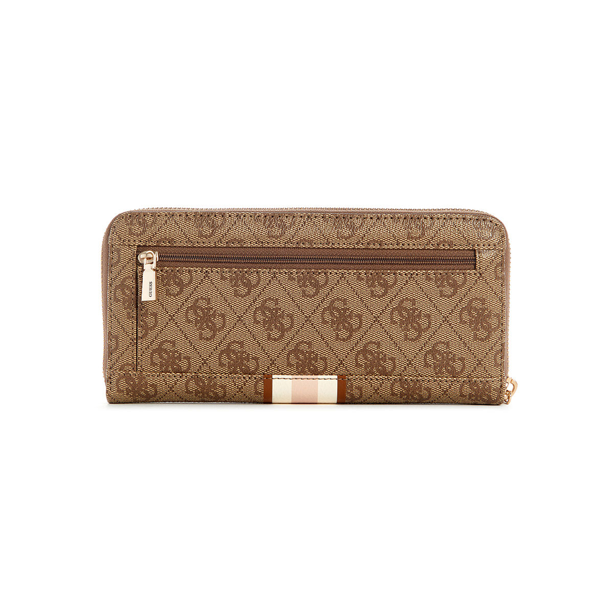 Buy Guess Brown Monogram Laurel Large Zip Around Wallet Online