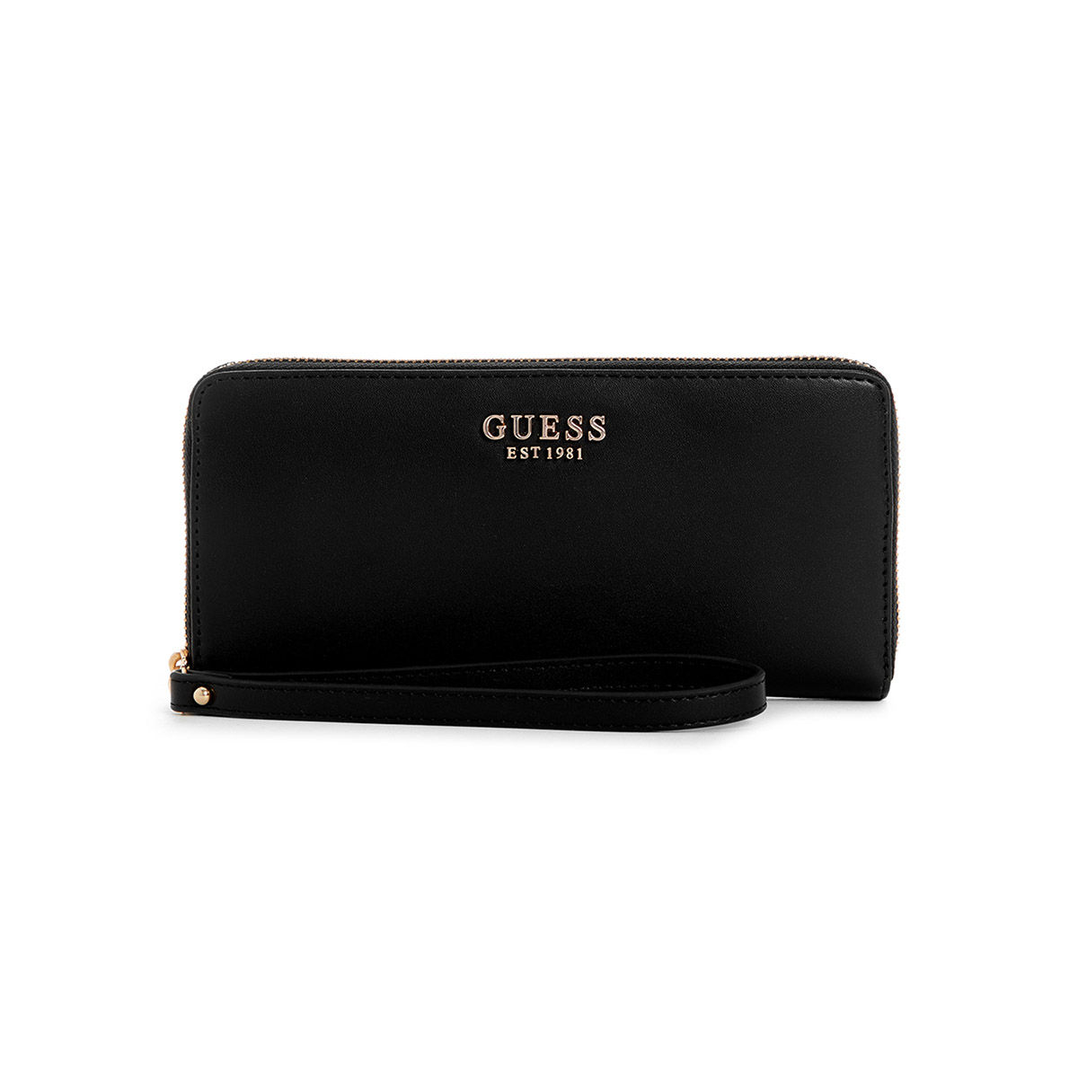Buy Guess Black Solid Laurel Large Zip Around Wallet Online