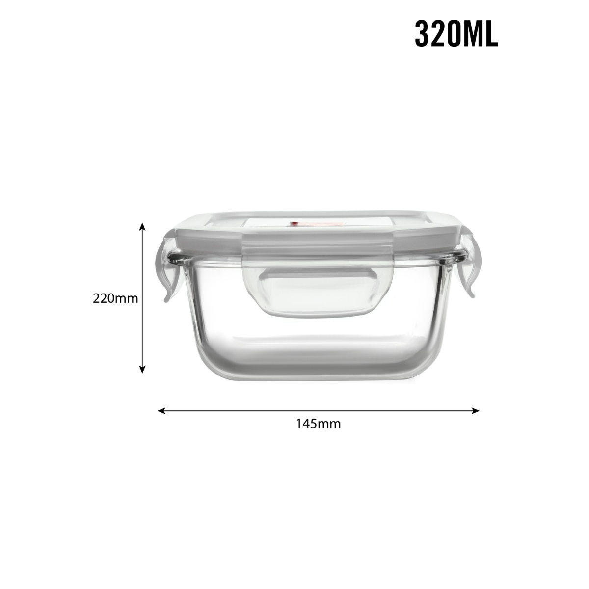 Buy CELLO Delighta Square Borosilicate Lunch Box with Jacket, 2 Containers, 320 ml, Transparent