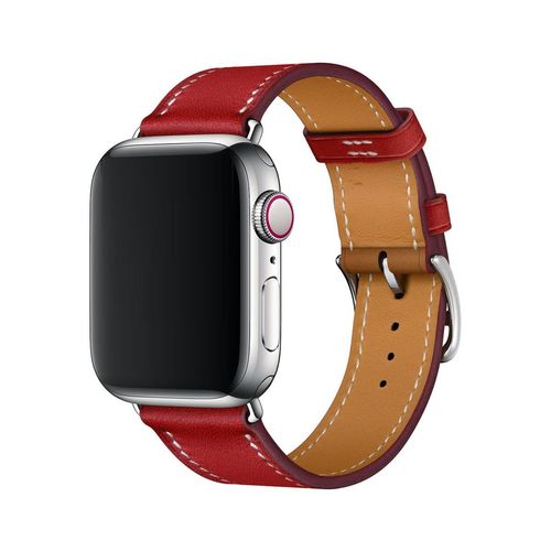 Apple watch red leather band clearance