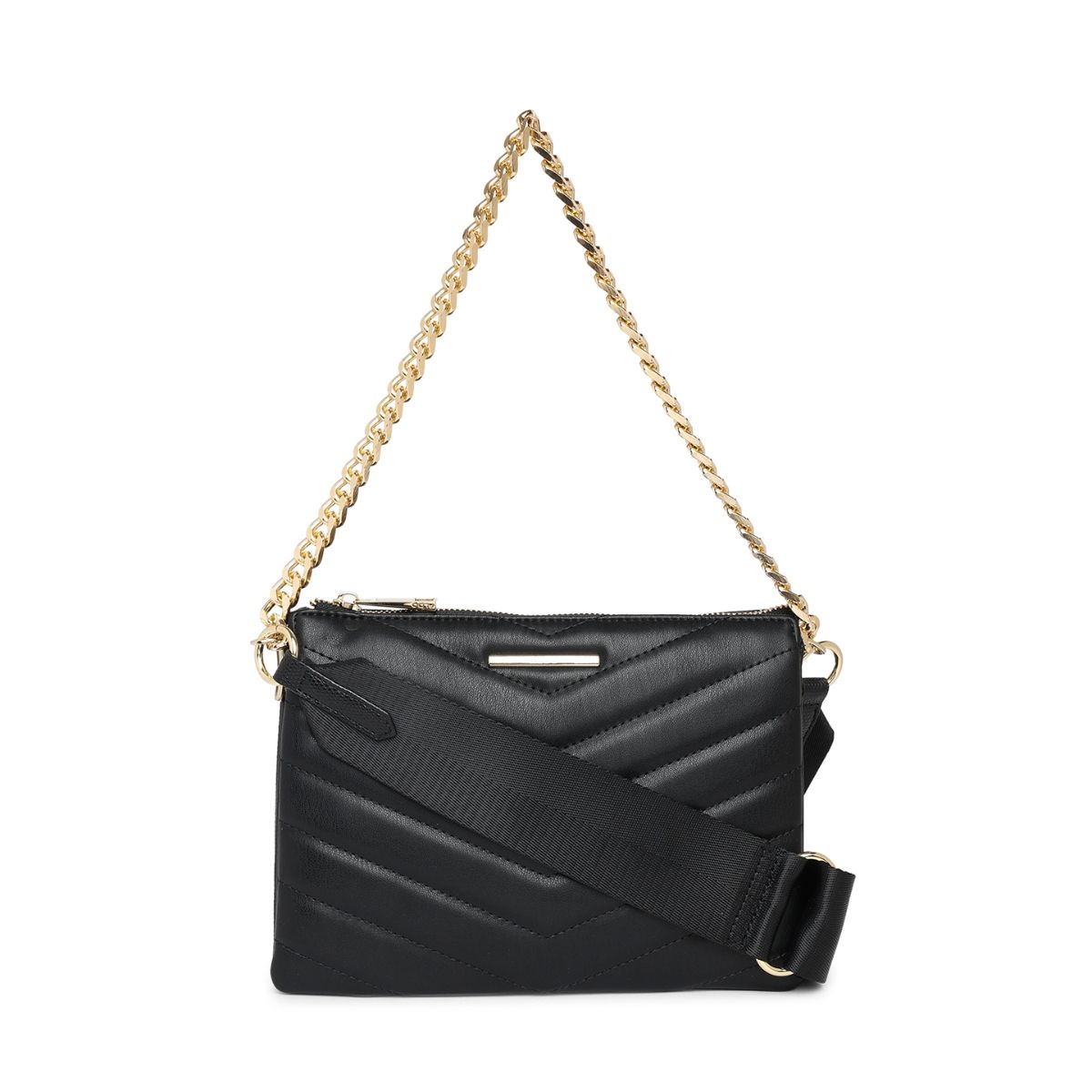 Buy Aldo Solid Black Sling Bag Online