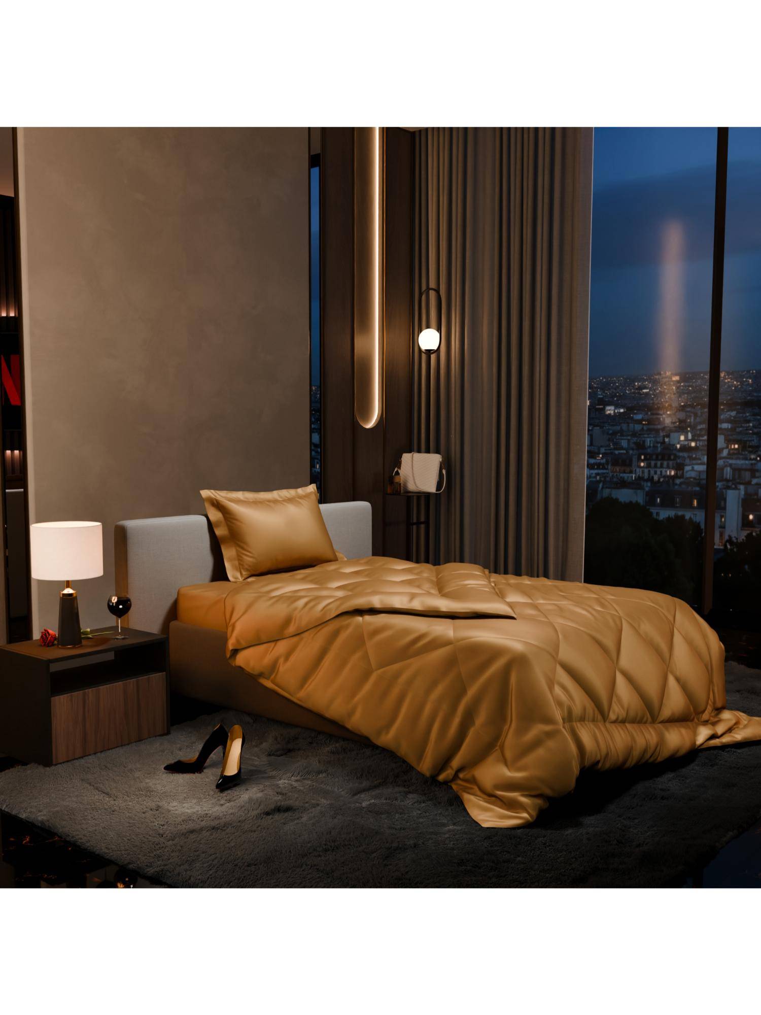 Stoa Paris Date Night Eternal Glow Gold Single Comforter