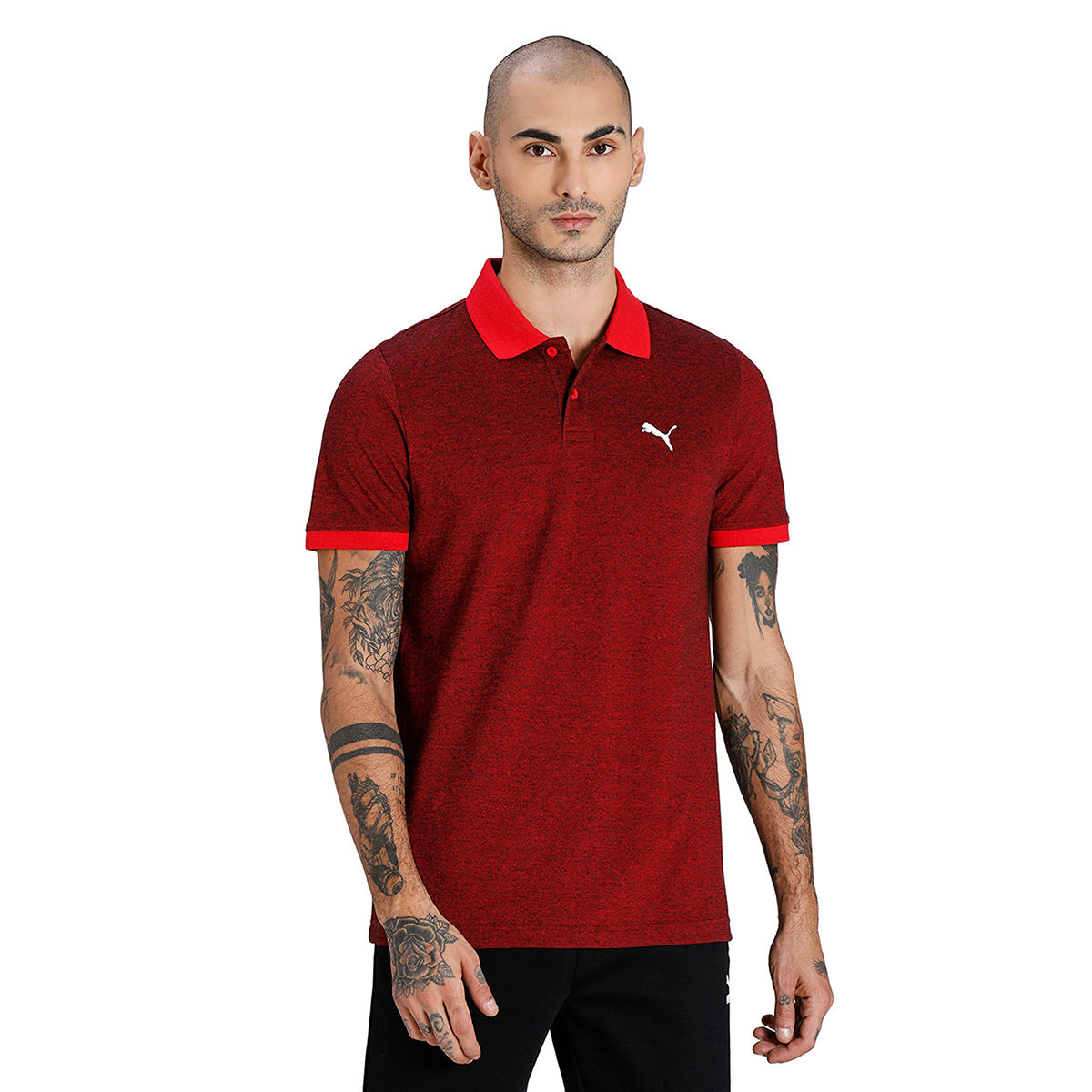 Puma PIQUE Mens Red Casual Polo T-Shirt (XS)