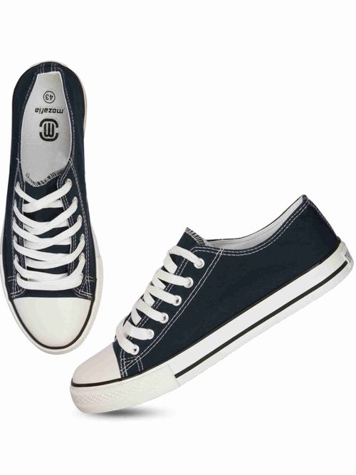 MOZAFIA Casual Comfortable Lifestyle Navy Blue Regular Ankle Canvas Shoes