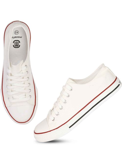 MOZAFIA Casual Comfortable Lifestyle White Regular Ankle Canvas Shoes