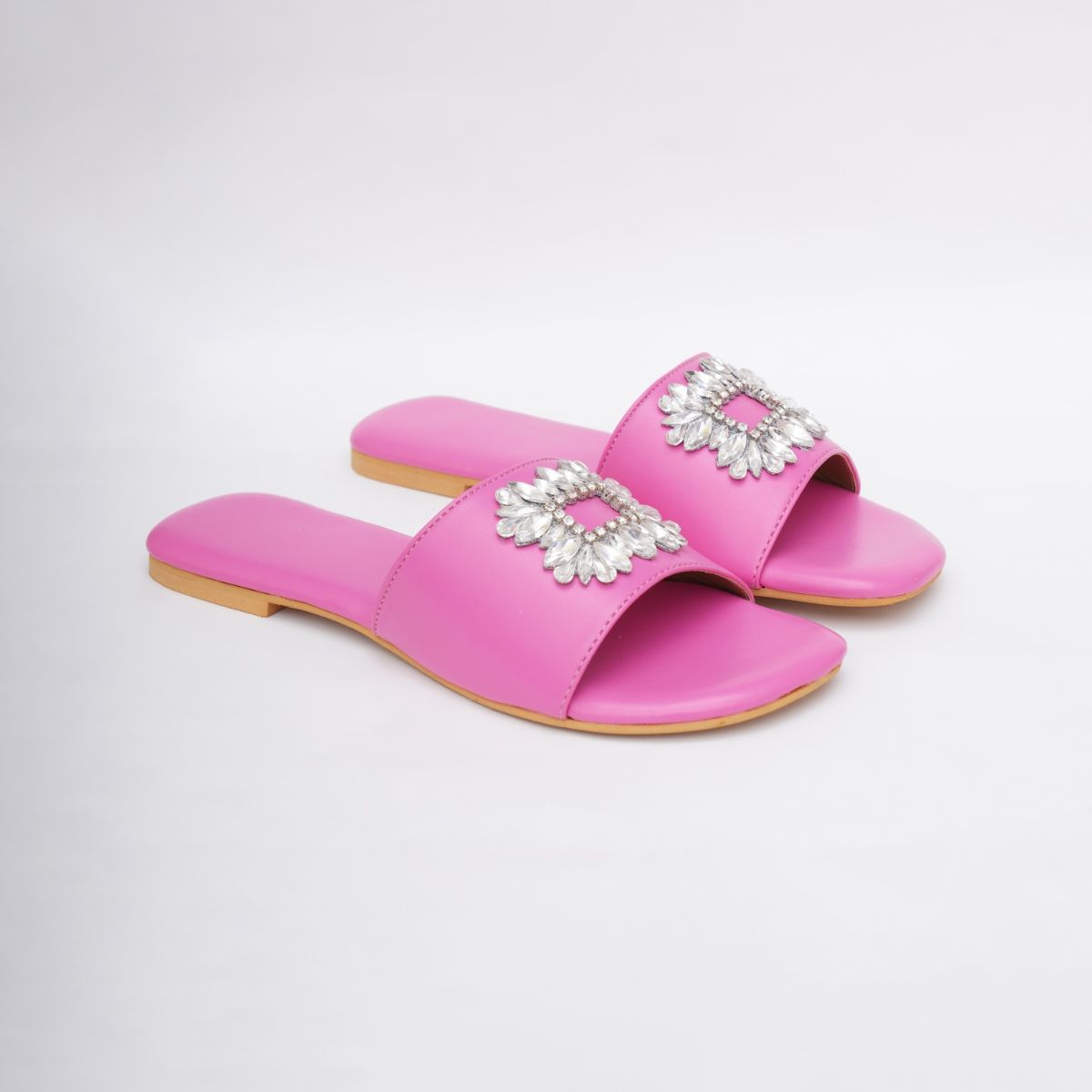 Buy Sole House Pink Embellished Brooch Flats Online