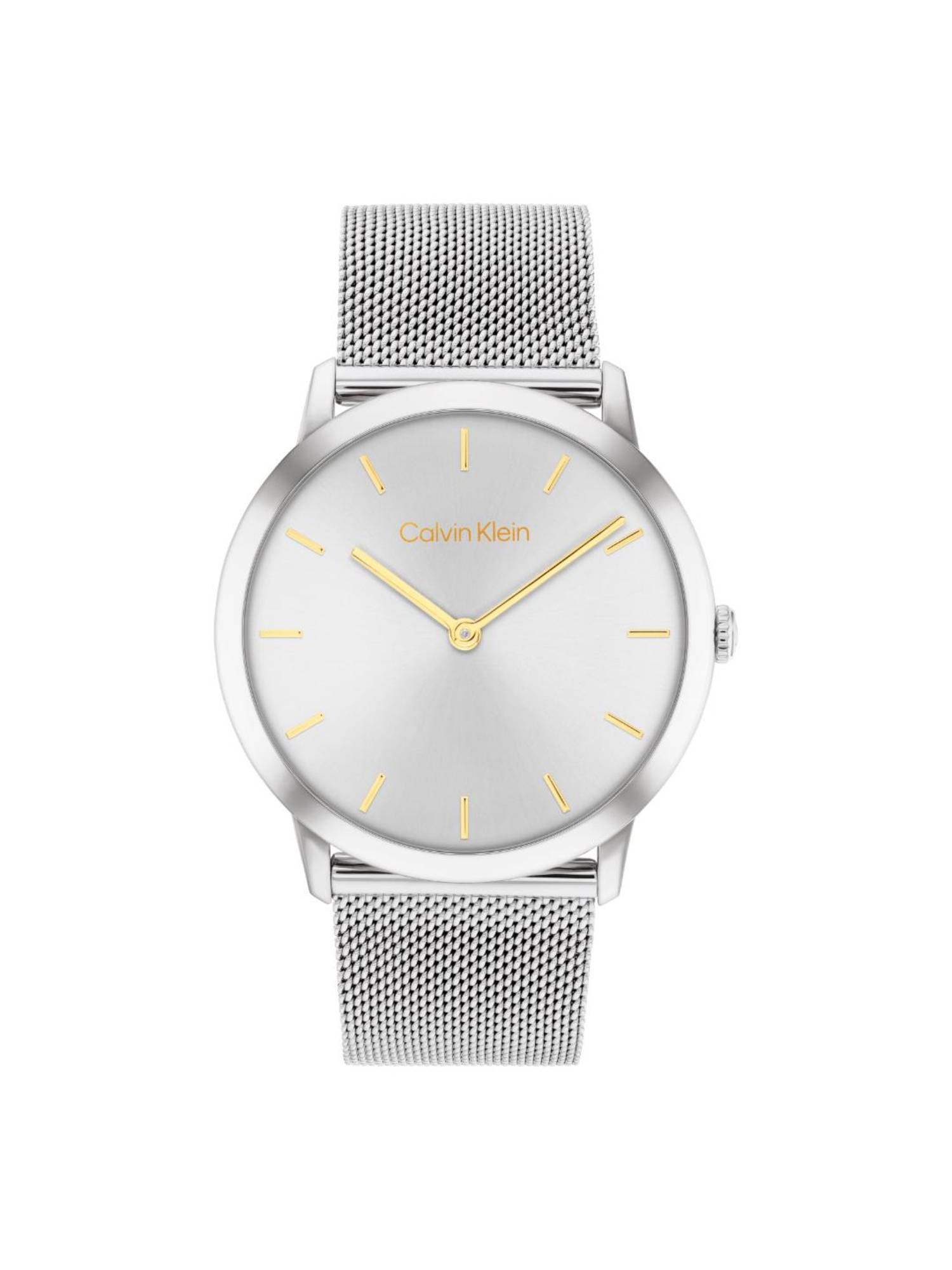 Calvin Klein Exceptional Silver 37.5 mm Dial Unisex Watch (25300001) (M)