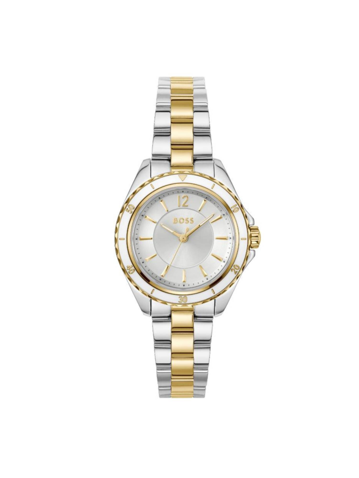 Boss Sage Aqua Qtz Basic 30 mm White Dial Women Watch (1502848) (M)
