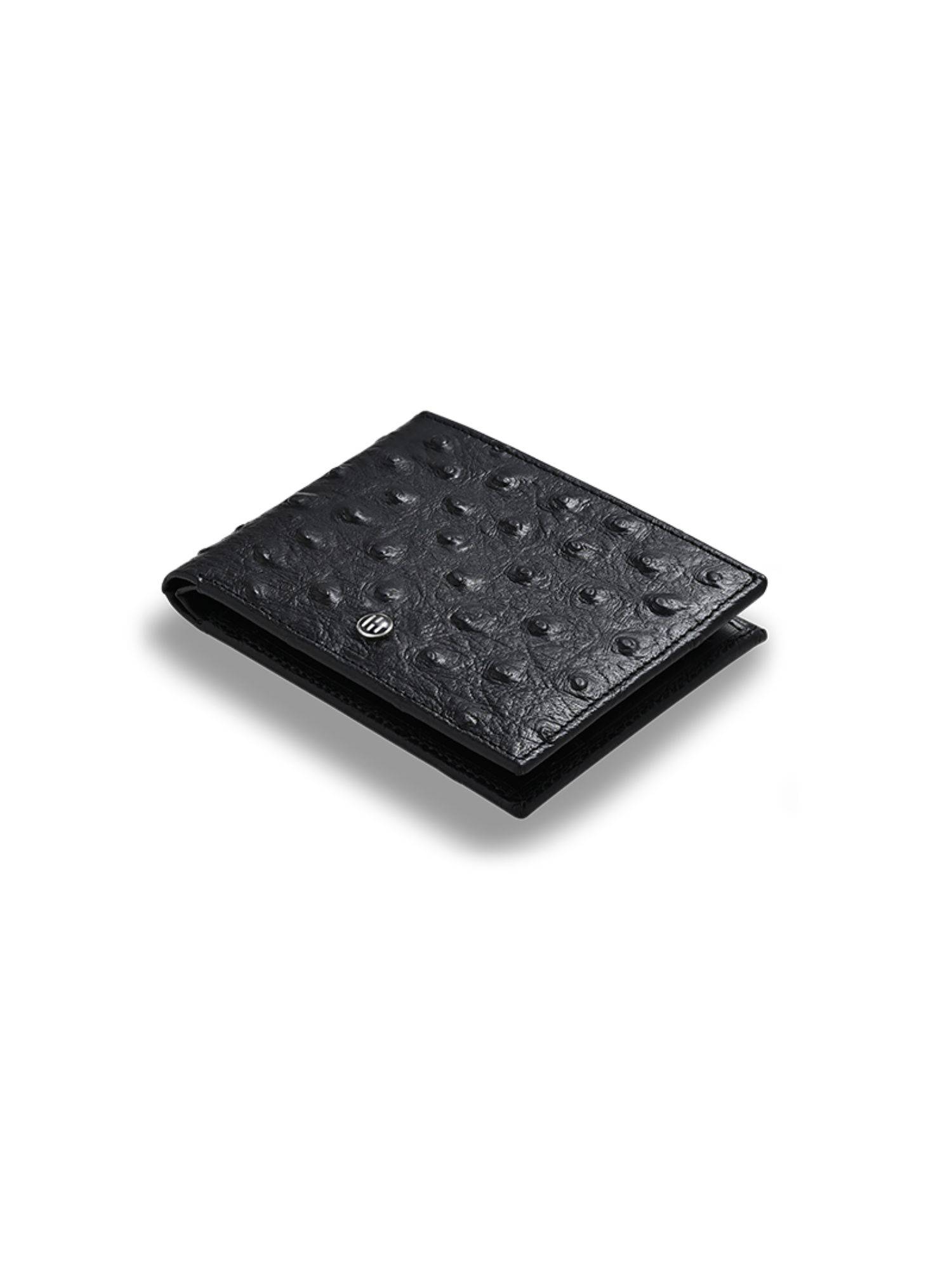 HALDEN Men Black Leather Textured Wallet