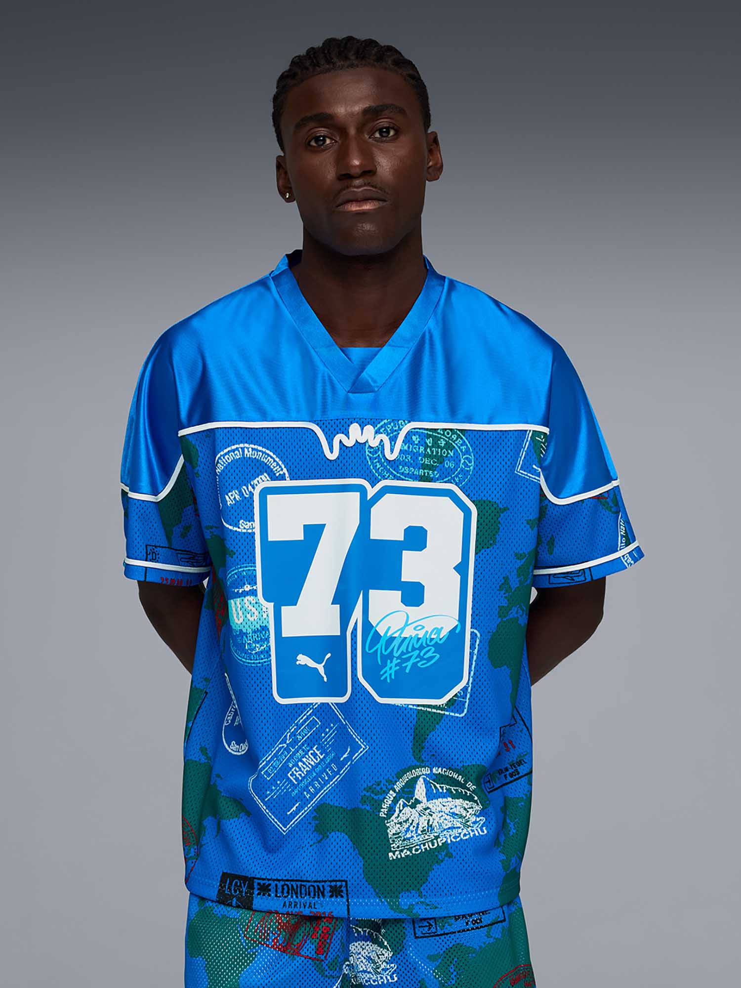 Buy Puma Atw Dylan Mens Oversized Basketball Jersey Blue Online