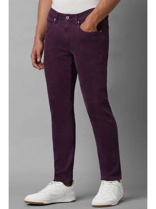 Louis Philippe Men Purple Light Smart Regular Fit Jeans