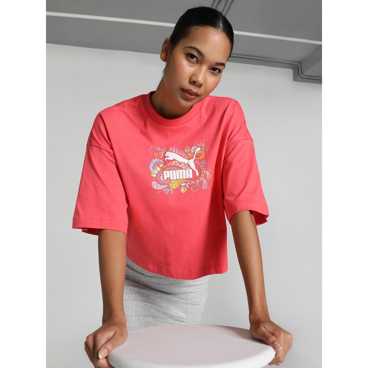 Puma pink outlet t shirt