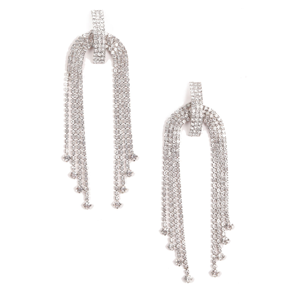 Buy Odette Upsidedown Ushape Shiny Rhine Stone Dangle Earrings Online