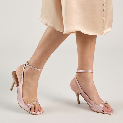 Buy RSVP by Nykaa Fashion Mauve Pink Embellished Buckle Satin