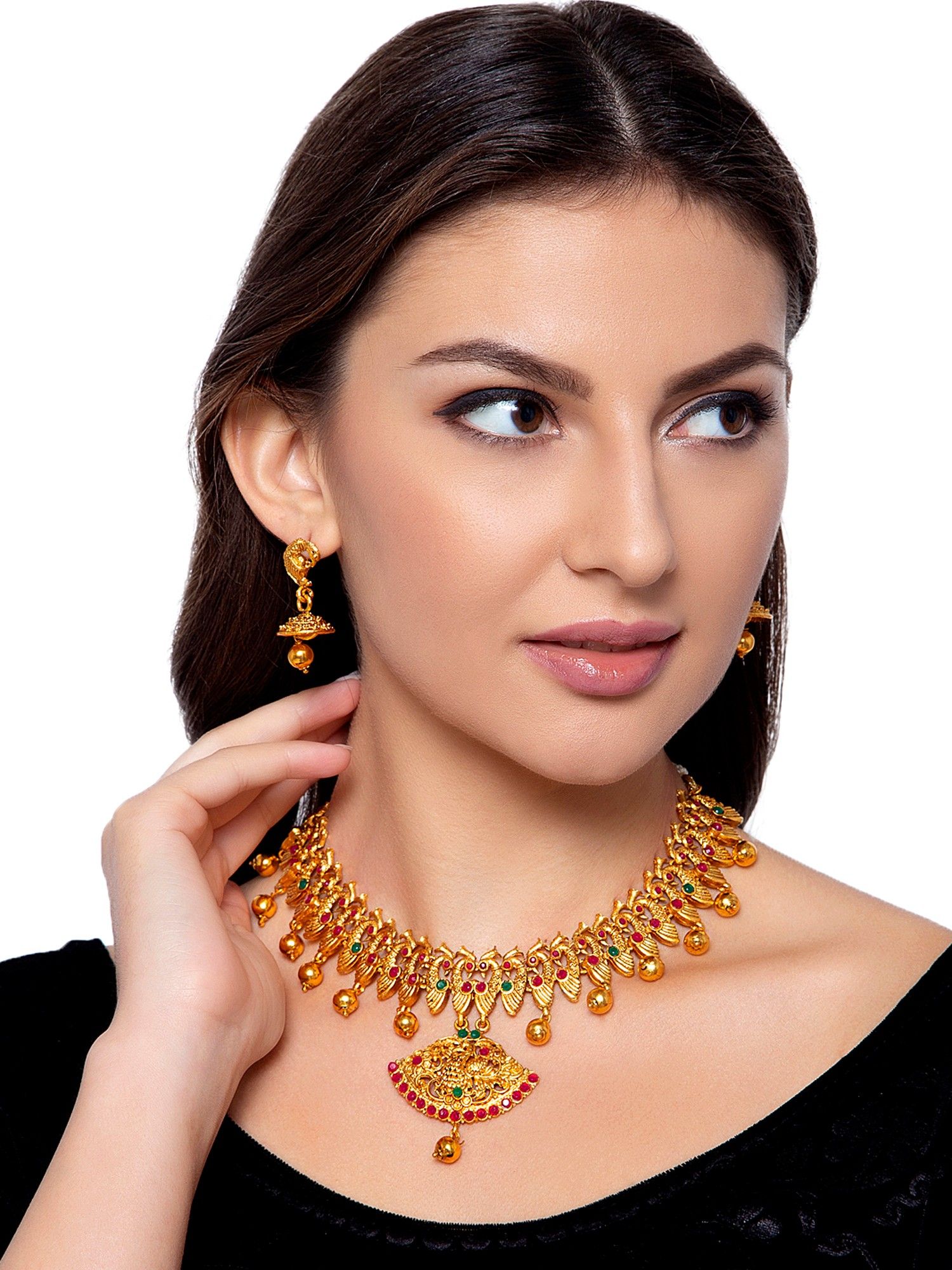 Anikas Creation Traditional Temple Jewellery Set